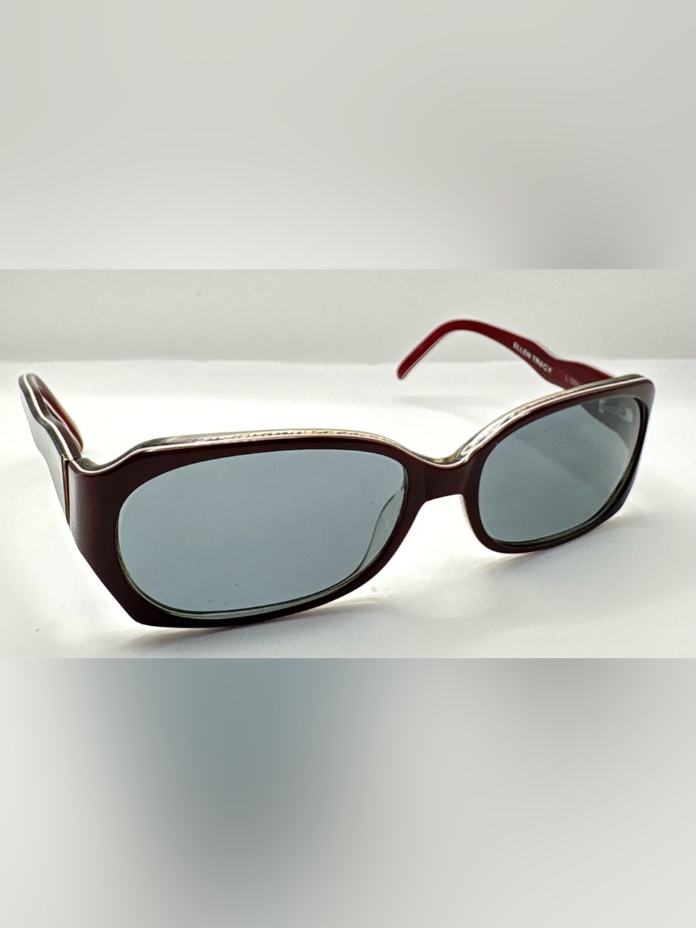 Ellen Tracy Vesta Burgundy Oval Sunglasses Frames Only